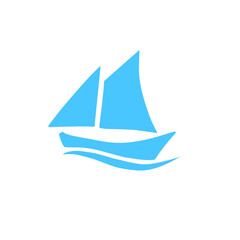 blue boat logo icon