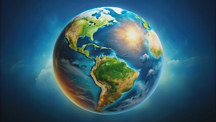 Fototapeta premium of a planet map sphere showcasing various environments, planet, map, sphere,, environment, agiotaje, globe, world, geography