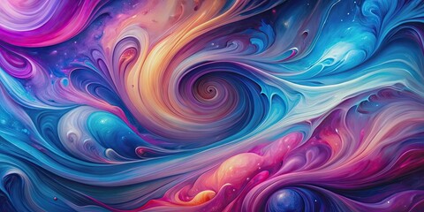 Colorful abstract painting with swirling blue, purple, and pink shapes , art, vibrant, colors, abstract, painting