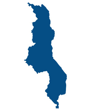 Malawi map. Map of Malawi in blue color