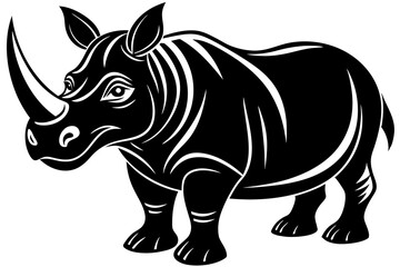 Funny Rhino Vector Illustration Cartoons, Clipart, and Line Art Design on White Background, Playful funny rhino vector design, perfect for cartoons, clipart, and line art on white background