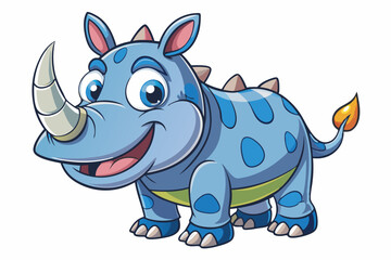Funny Rhino Vector Illustration Cartoons, Clipart, and Line Art Design on White Background, Playful funny rhino vector design, perfect for cartoons, clipart, and line art on white background