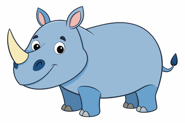 Funny Rhino Vector Illustration Cartoons, Clipart, and Line Art Design on White Background, Playful funny rhino vector design, perfect for cartoons, clipart, and line art on white background
