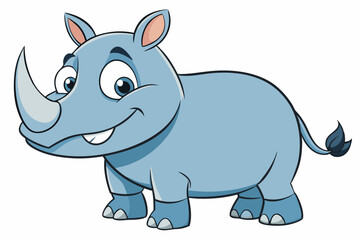 Funny Rhino Vector Illustration Cartoons, Clipart, and Line Art Design on White Background, Playful funny rhino vector design, perfect for cartoons, clipart, and line art on white background