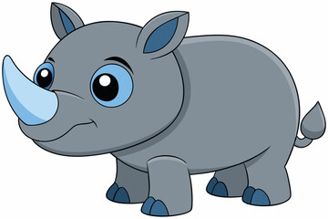 Funny Rhino Vector Illustration Cartoons, Clipart, and Line Art Design on White Background, Playful funny rhino vector design, perfect for cartoons, clipart, and line art on white background