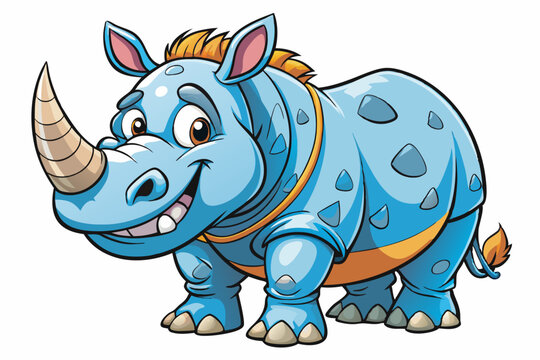 recommend clip art: Funny Rhino Vector Illustration Cartoons, Clipart, and Line Art Design on White Background, Playful funny rhino vector design, perfect for cartoons, clipart, and line art on white background