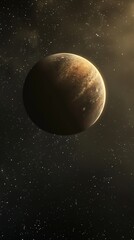 Moon-like planet in space with starry background, celestial exploration concept