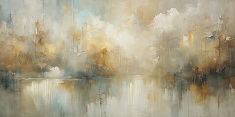 Soft, soothing abstract oil painting in neutral colors with a generative touch , art, abstract, oil painting