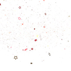 Fototapeta premium Banner with golden decoration. Festive border with falling glitter dust and stars.
