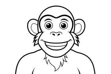 Funny Chimpanzee Vector Illustration Cartoons, Clipart & Line Art on White Background, Funny chimpanzee vector illustration with white background perfect for cartoons and clipart