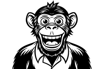 Funny Chimpanzee Vector Illustration Cartoons, Clipart & Line Art on White Background, Funny chimpanzee vector illustration with white background perfect for cartoons and clipart