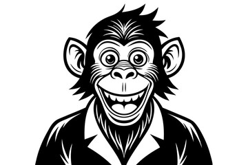 Funny Chimpanzee Vector Illustration Cartoons, Clipart & Line Art on White Background, Funny chimpanzee vector illustration with white background perfect for cartoons and clipart