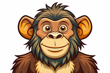 Funny Chimpanzee Vector Illustration Cartoons, Clipart & Line Art on White Background, Funny chimpanzee vector illustration with white background perfect for cartoons and clipart