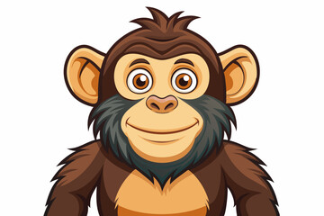 Obraz premium Funny Chimpanzee Vector Illustration Cartoons, Clipart & Line Art on White Background, Funny chimpanzee vector illustration with white background perfect for cartoons and clipart