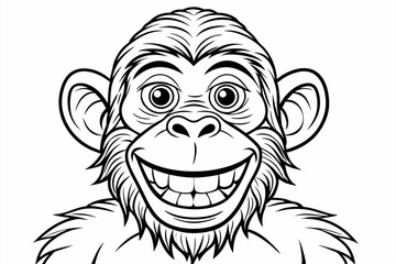 Funny Chimpanzee Vector Illustration Cartoons, Clipart & Line Art on White Background, Funny chimpanzee vector illustration with white background perfect for cartoons and clipart