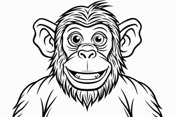 Funny Chimpanzee Vector Illustration Cartoons, Clipart & Line Art on White Background, Funny chimpanzee vector illustration with white background perfect for cartoons and clipart