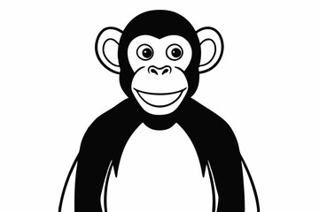 Funny Chimpanzee Vector Illustration Cartoons, Clipart & Line Art on White Background, Funny chimpanzee vector illustration with white background perfect for cartoons and clipart