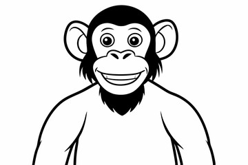 Funny Chimpanzee Vector Illustration Cartoons, Clipart & Line Art on White Background, Funny chimpanzee vector illustration with white background perfect for cartoons and clipart