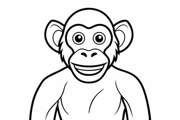 Funny Chimpanzee Vector Illustration Cartoons, Clipart & Line Art on White Background, Funny chimpanzee vector illustration with white background perfect for cartoons and clipart