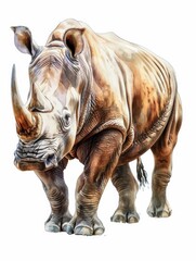Fototapeta premium Rhino portrait on white background