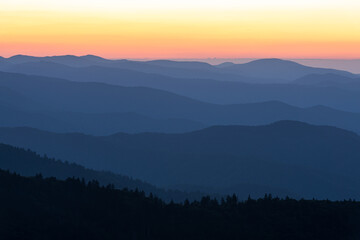 Sunrise over Mountains in Appalachia