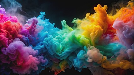 Fototapeta premium Abstract background with colorful smoke clouds , colorful, abstract, background, smoke, clouds, texture, art, artistic, vibrant