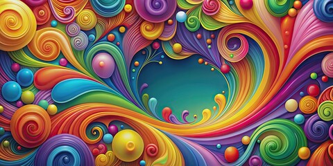 Obraz premium Abstract background with colorful swirls and shapes, abstract, background, swirls, shapes, design, art, vibrant, modern