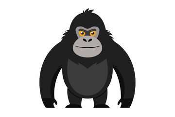 Funny Gorilla Vector Illustration Cartoon, Clipart, Line Art Design on White Background, Funny gorilla vector illustration with white background, ideal for cartoons, clipart, and designs