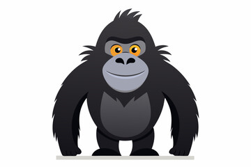 Funny Gorilla Vector Illustration Cartoon, Clipart, Line Art Design on White Background, Funny gorilla vector illustration with white background, ideal for cartoons, clipart, and designs