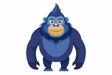 Funny Gorilla Vector Illustration Cartoon, Clipart, Line Art Design on White Background, Funny gorilla vector illustration with white background, ideal for cartoons, clipart, and designs