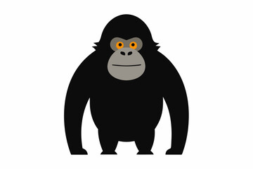 Funny Gorilla Vector Illustration Cartoon, Clipart, Line Art Design on White Background, Funny gorilla vector illustration with white background, ideal for cartoons, clipart, and designs