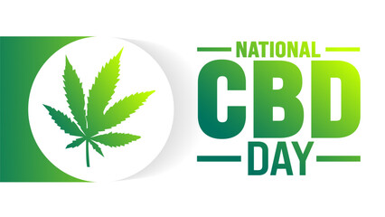 National CBD Day is observed every year in August. Holiday concept. Template for background, banner, card, poster, placard, design template with unique shapes with standard color.