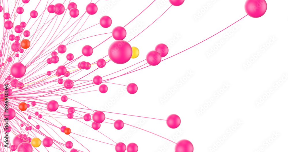 Poster network shape. Abstract 3D render