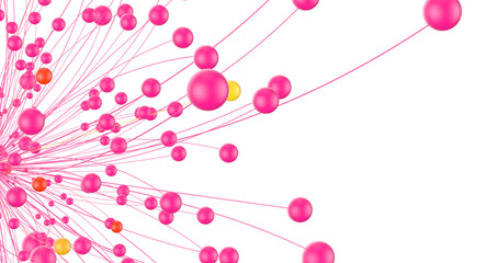 network shape. Abstract 3D render