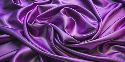 Fototapeta premium Violet metallic silk satin fabric with elegant folds , luxurious, background, texture, shiny, glamorous, elegant, draping
