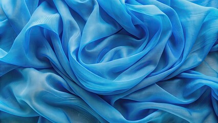 Obraz premium Chiffon blue textile cloth texture for background or design elements, chiffon, blue, textile, cloth, texture, fabric, delicate