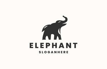elephant logo design. animal logo icon vector illustration.