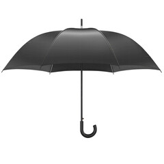 black umbrella isolated on transparent white background, clipping path