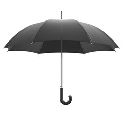 black umbrella isolated on transparent white background, clipping path