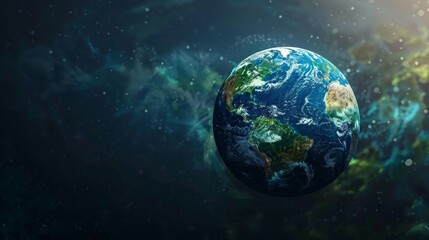 World globe planet earth background banner sustainable environment ecology nature regeneration eco friendly green energy care for nature esg concept 