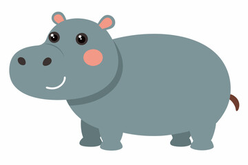 Funny Hippo Vector Illustration Cartoons, Clipart, Line Art Design on White Background, Playful funny hippo vector illustration on a white background - perfect for fun designs