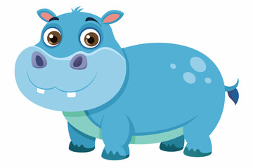 Funny Hippo Vector Illustration Cartoons, Clipart, Line Art Design on White Background, Playful funny hippo vector illustration on a white background - perfect for fun designs