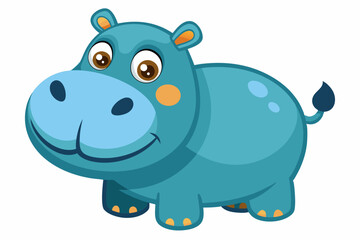 Funny Hippo Vector Illustration Cartoons, Clipart, Line Art Design on White Background, Playful funny hippo vector illustration on a white background - perfect for fun designs