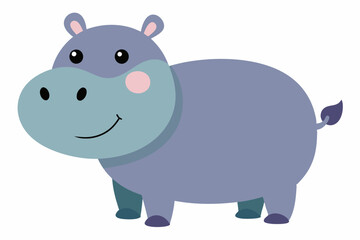 Funny Hippo Vector Illustration Cartoons, Clipart, Line Art Design on White Background, Playful funny hippo vector illustration on a white background - perfect for fun designs