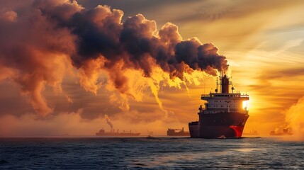 Air pollution caused by ship emissions.