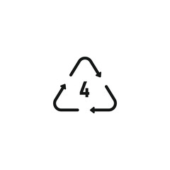 LDPE plastic symbol icon vector. EPS 10 editable vector