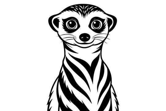 Funny Meerkat Vector Illustration Cartoons, Clipart And Line Art, Charming funny meerkat vector illustration for cartoons, clipart, and line art designs
