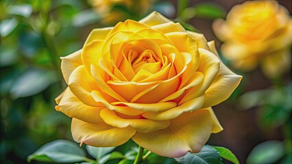 Close up of a big beautiful yellow rose in full bloom, yellow, rose, flower, blooming, vibrant, petals, closeup, macro, garden