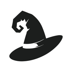 Simple witch hat silhouette vector for magical Halloween art
