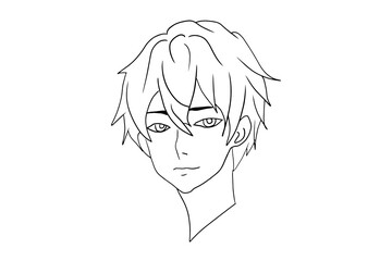 vector illustration of man face, beauty, masculine